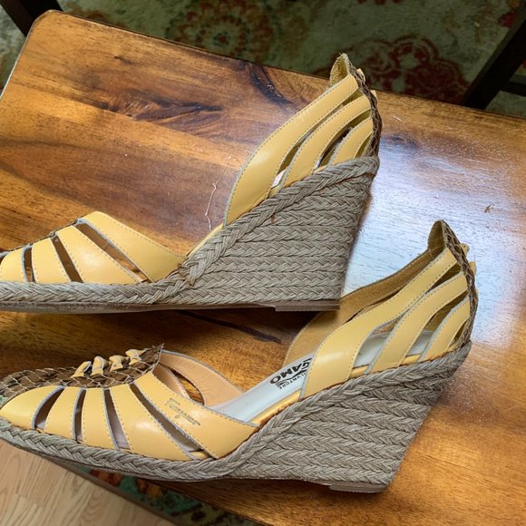 Salvatore Ferragamo wedge espadrille size 10 - Picture 4 of 6